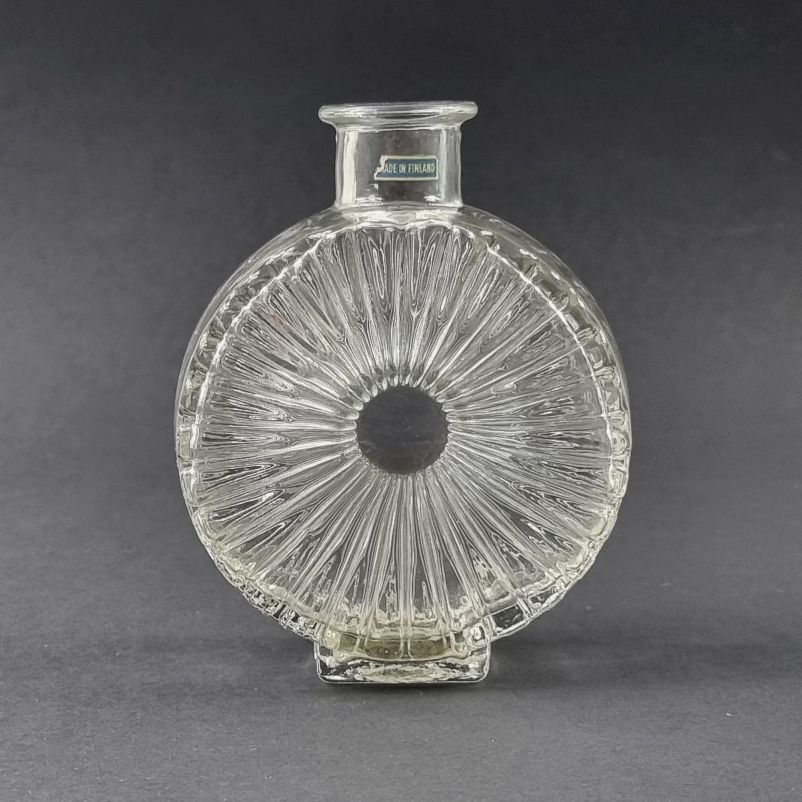 Mid Century Glass Vase From The Aurinkopullo (Sunflower) Series By Helena Tynell For Riihimäki Lasi, Finland, 1960s