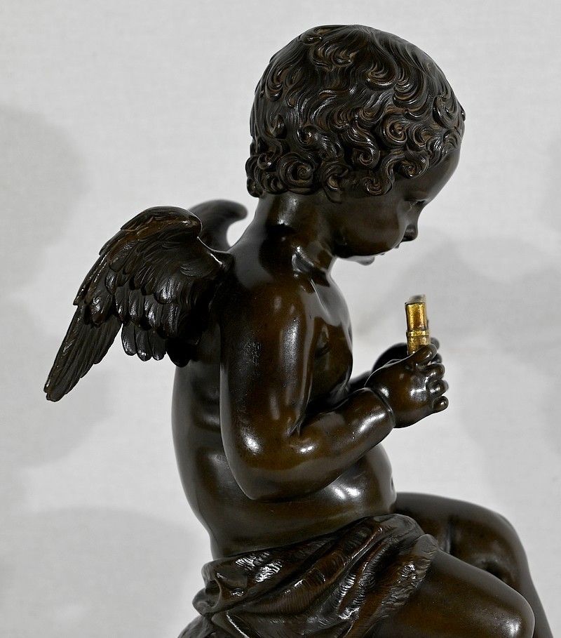 Home Decor Bronze “Angelot à La Flute” – Late 19th Century photo