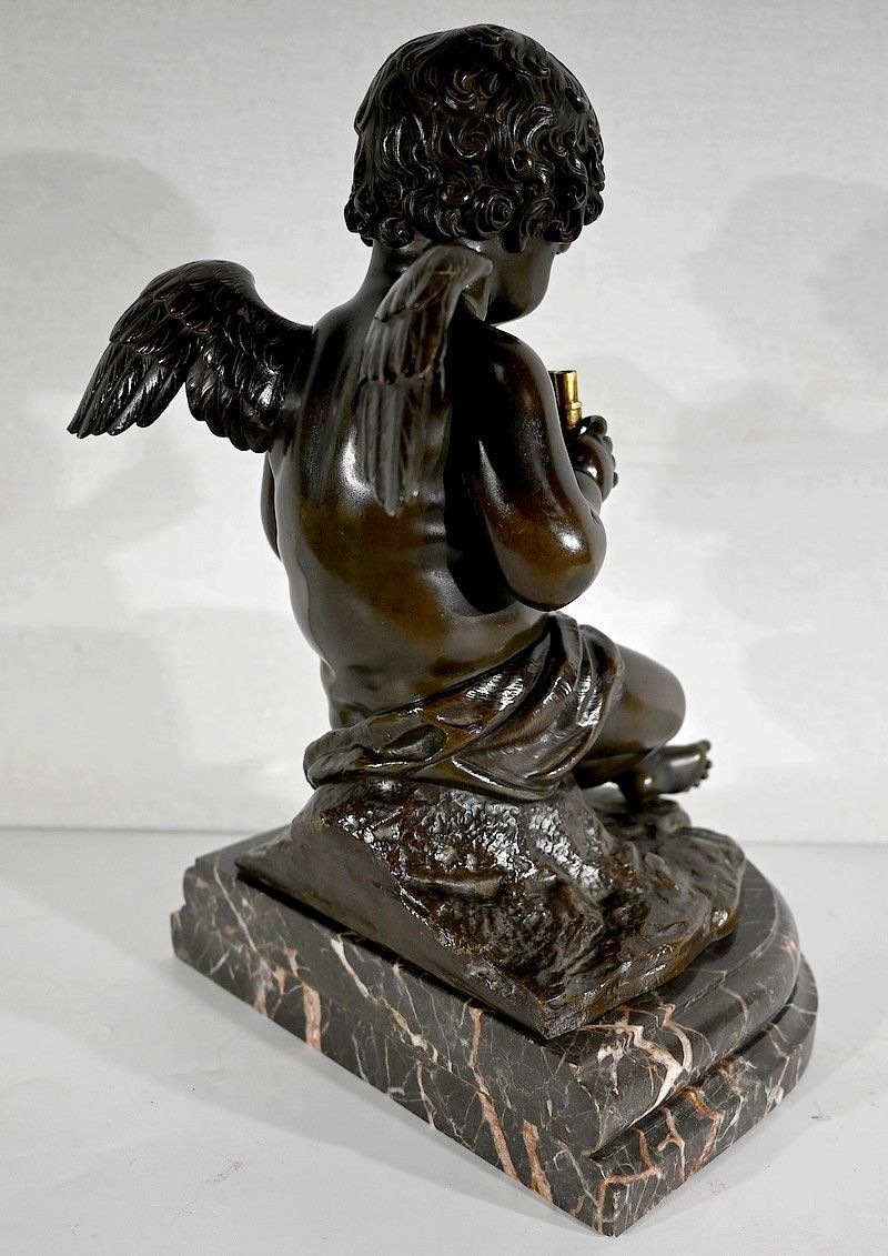 photo vinterior Bronze “Angelot à La Flute” – Late 19th Century