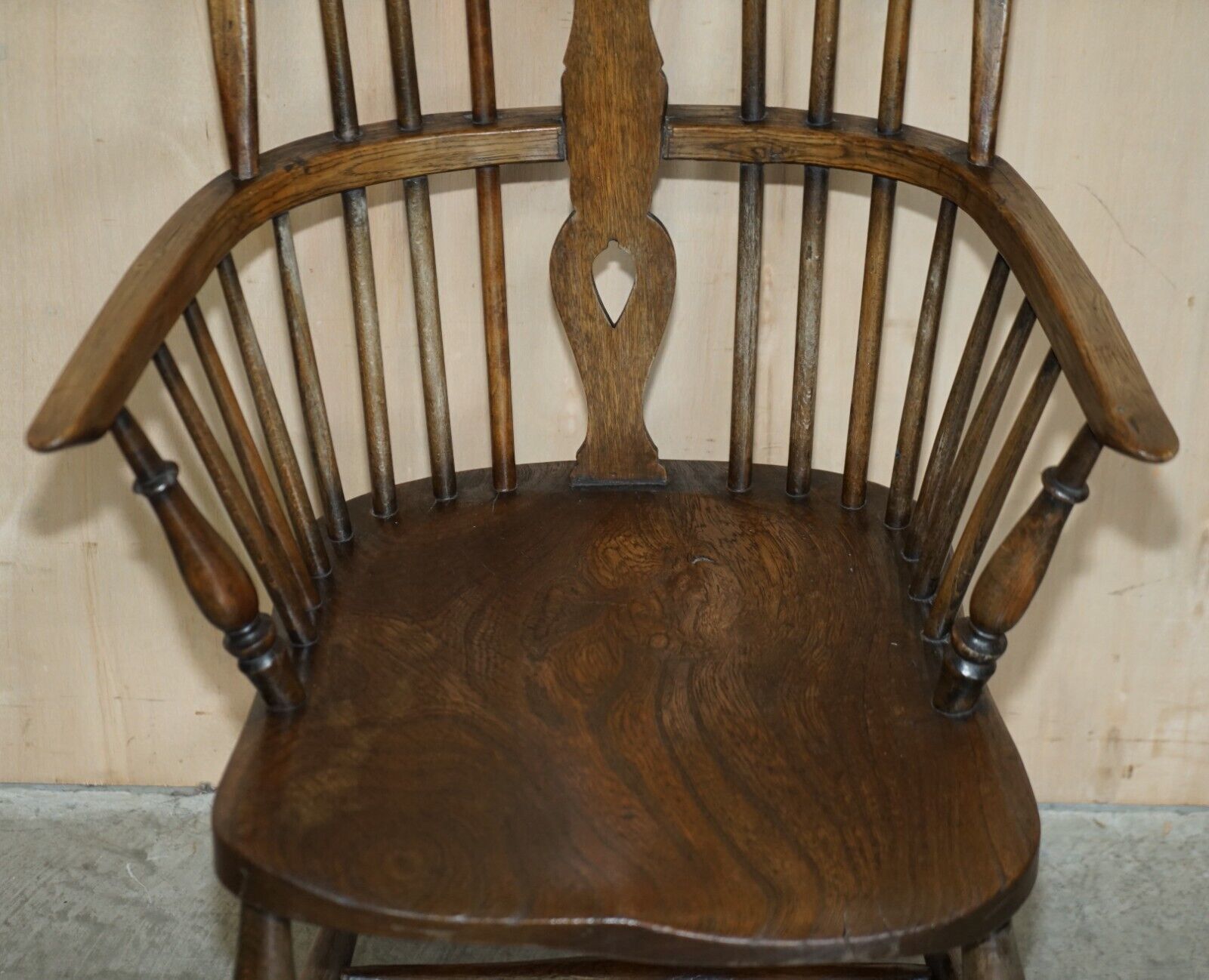 Victorian Antique 19th Century Elm Wheel Hoop Back West Country Windsor Armchair photo Furniture