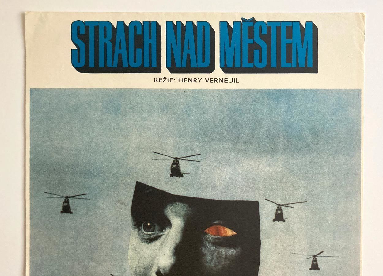 Original Film Poster, The Night Caller, Karel Vaca, 1976, Genuine Czech Vintage Print photo Art