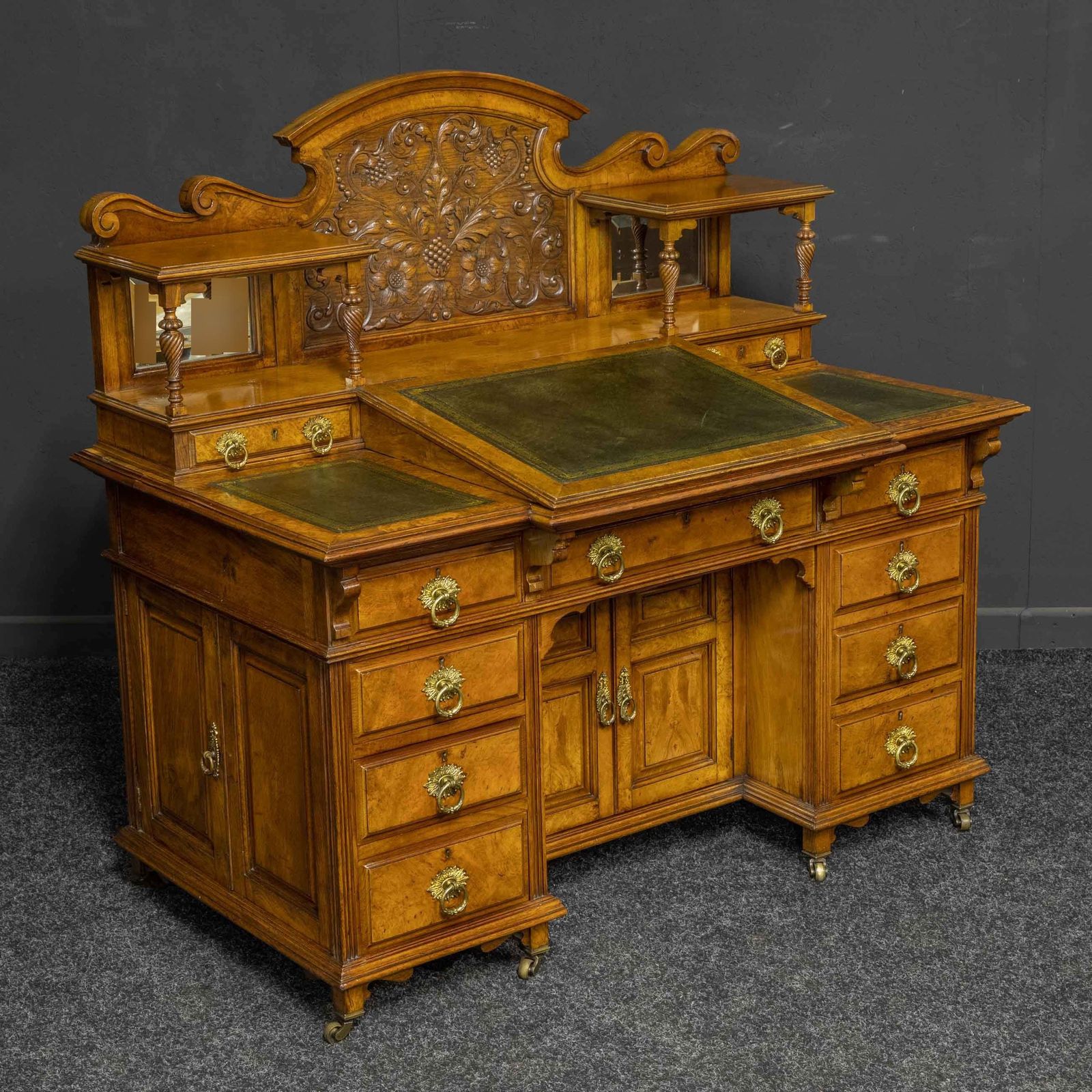 Late Victorian Pollard Oak Desk By Thomas Turner photo 5950.0