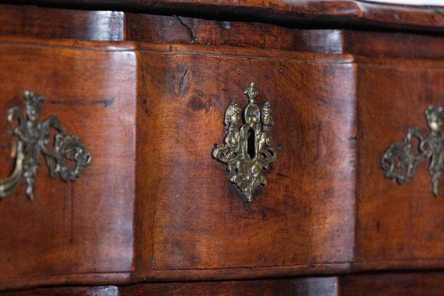 photo for sale 18thc French Walnut Bombe Chest Commode