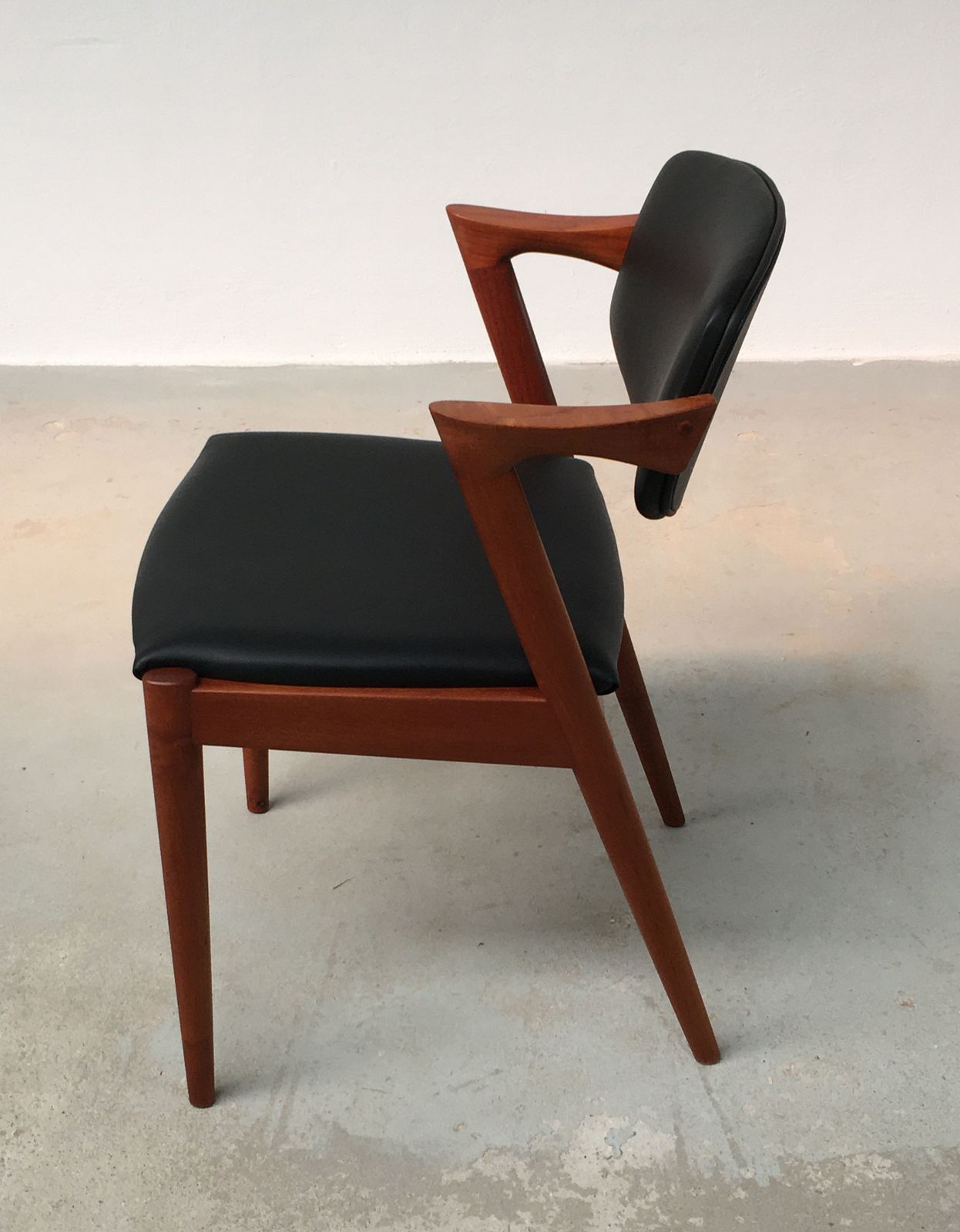 Kai Kristiansen Six Fully Restored Teak Dining Chairs Inc. Custom Reupholstry photo 7800.0