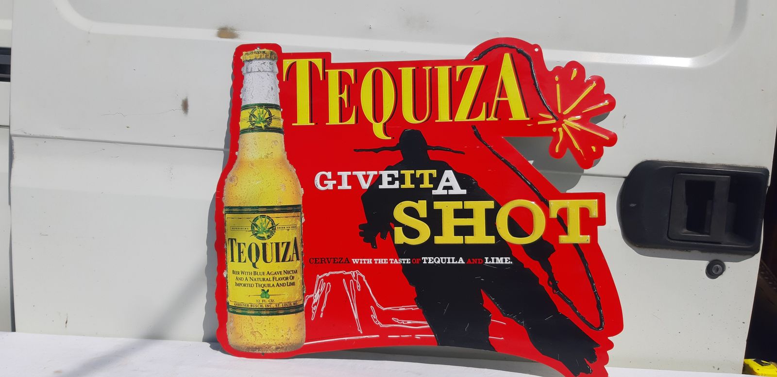 American Tole Advertising Plate Tequiza Cerveza St Louis photo furniture