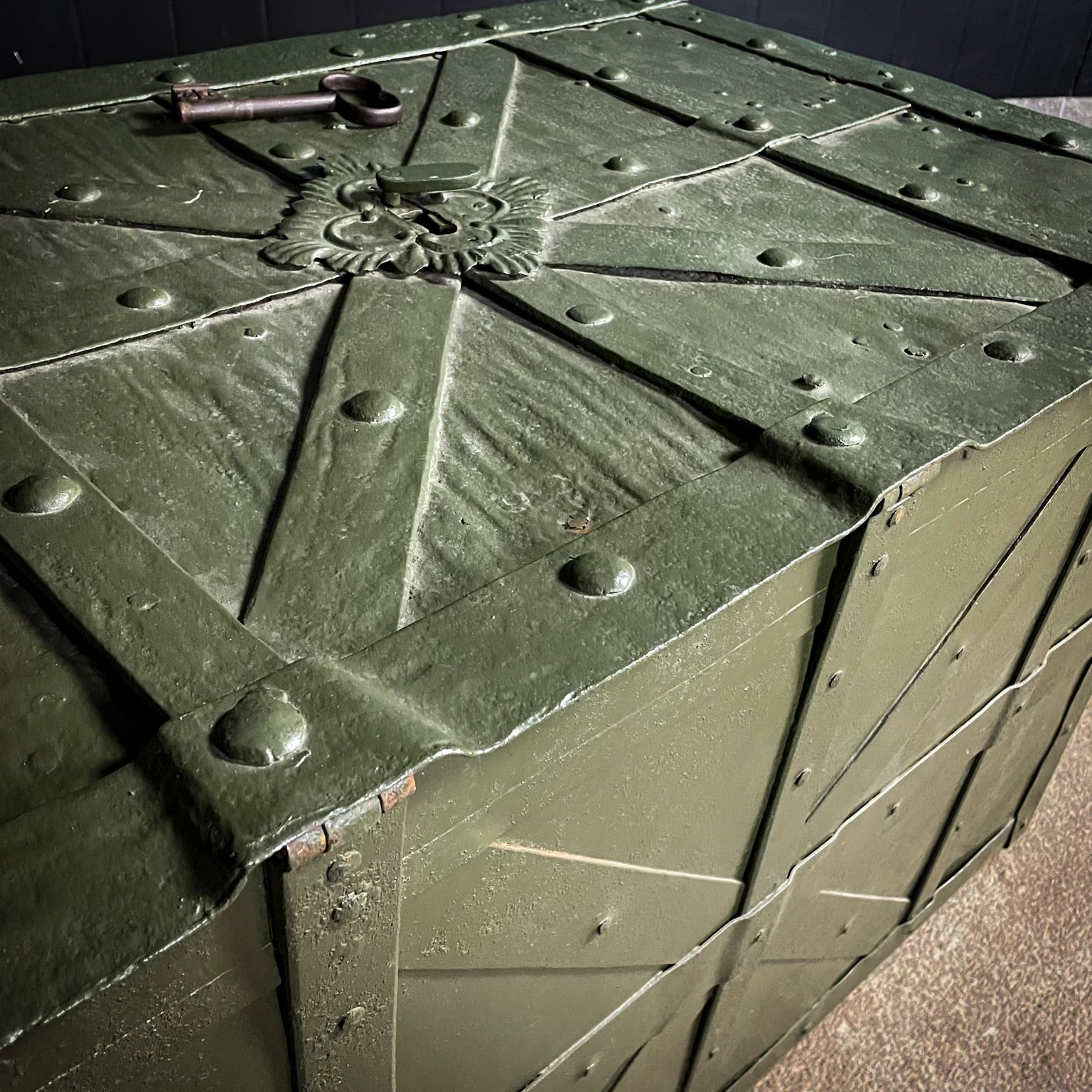 Antique 18th Century Strongbox / Armada Chest – Green – Extra Large photo buy