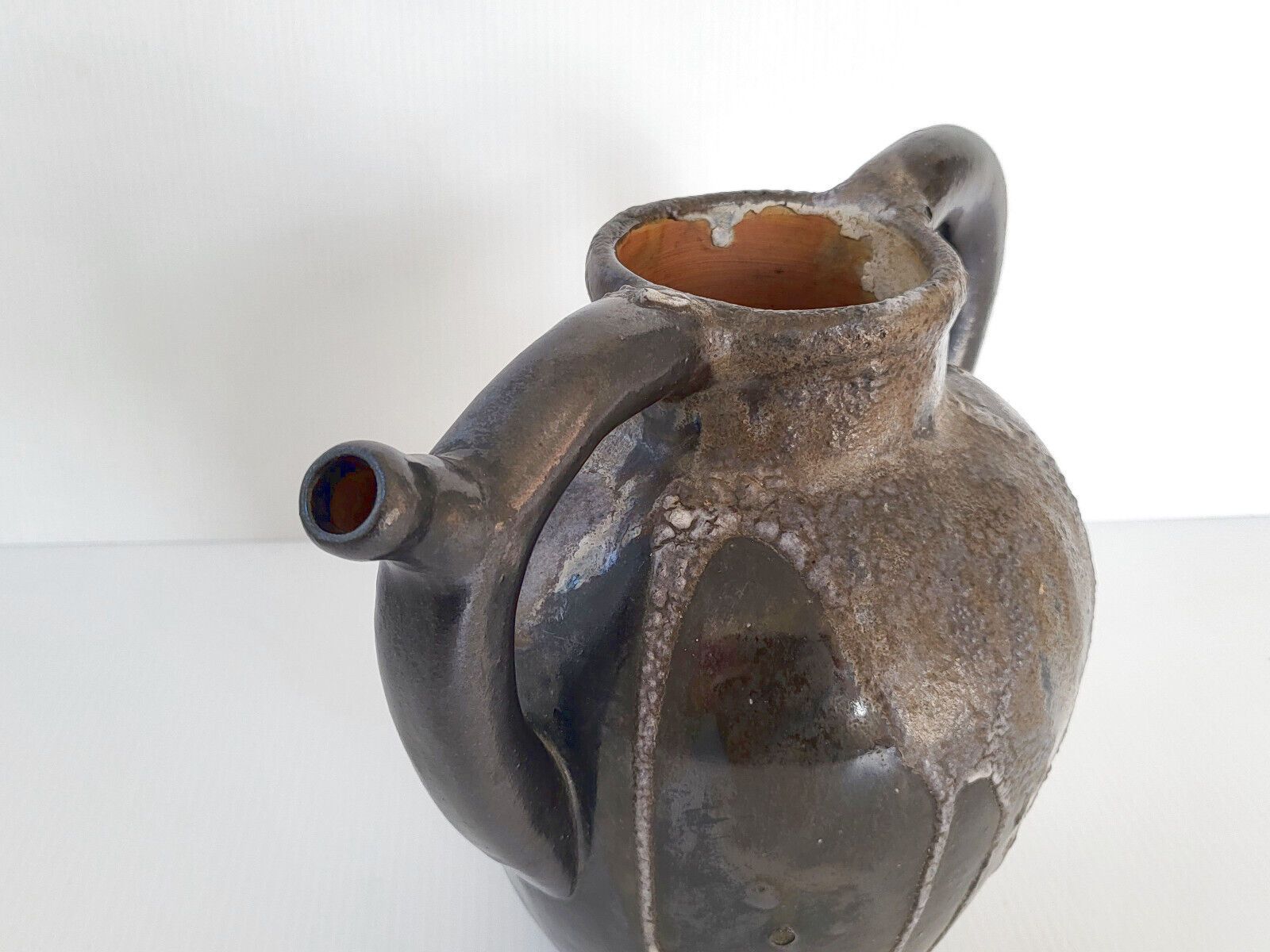 French Art Deco Vase By Leon Pointu Ceramic Stoneware Saint Amand En Puisaye photo vintage