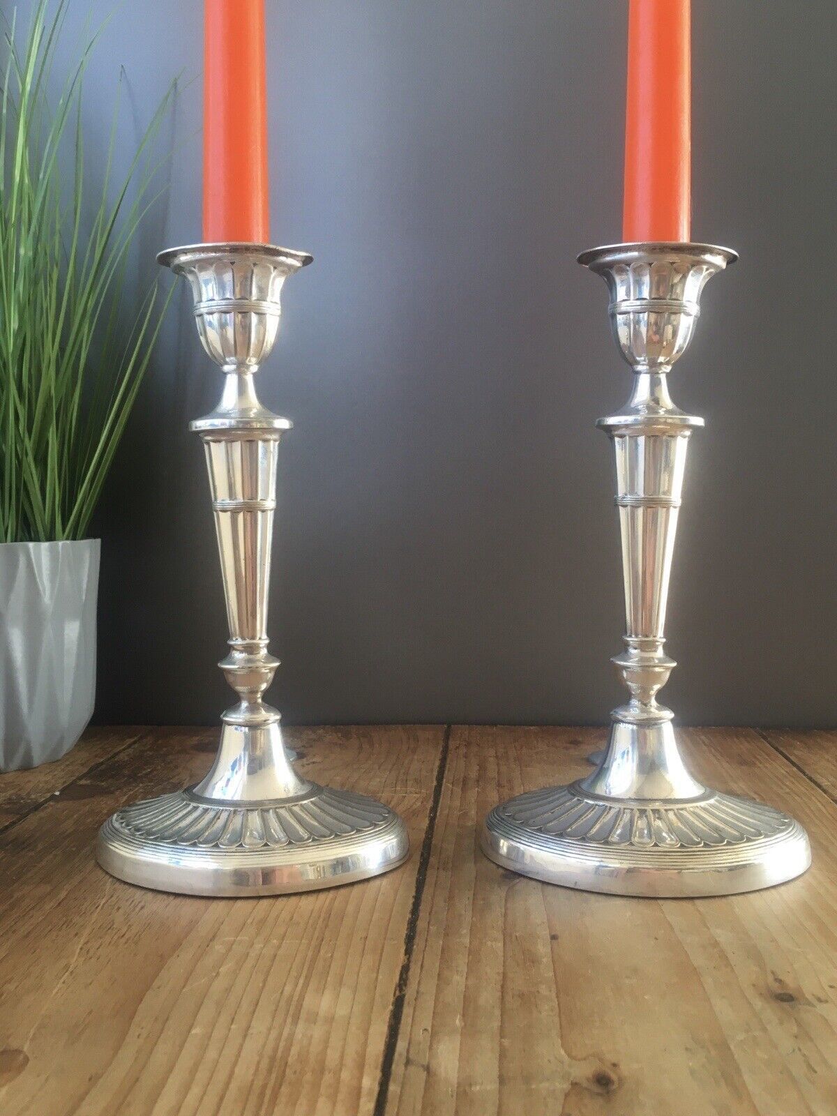 Pair Of Vintage Regency William Adam Style Viners Epns Plated Candle Holders Candlesticks photo furniture