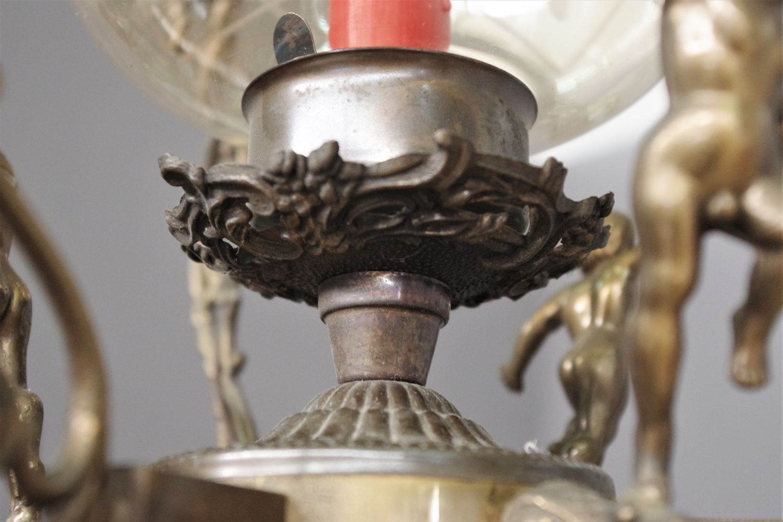 Bronze Pendant Lamp With Angels, 1960s photo Lighting