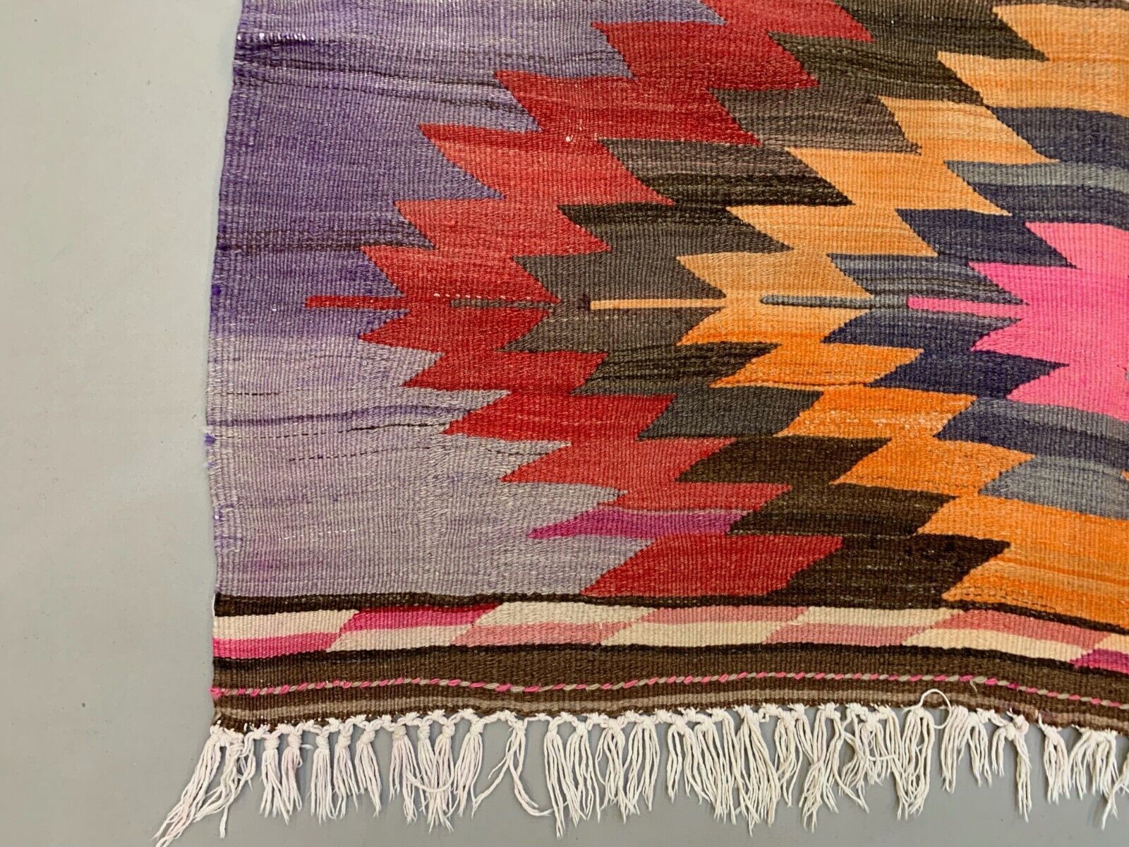 Vintage Turkish Kilim 300x134 Cm Wool Kelim Rug Large Wide Runner photo for sale