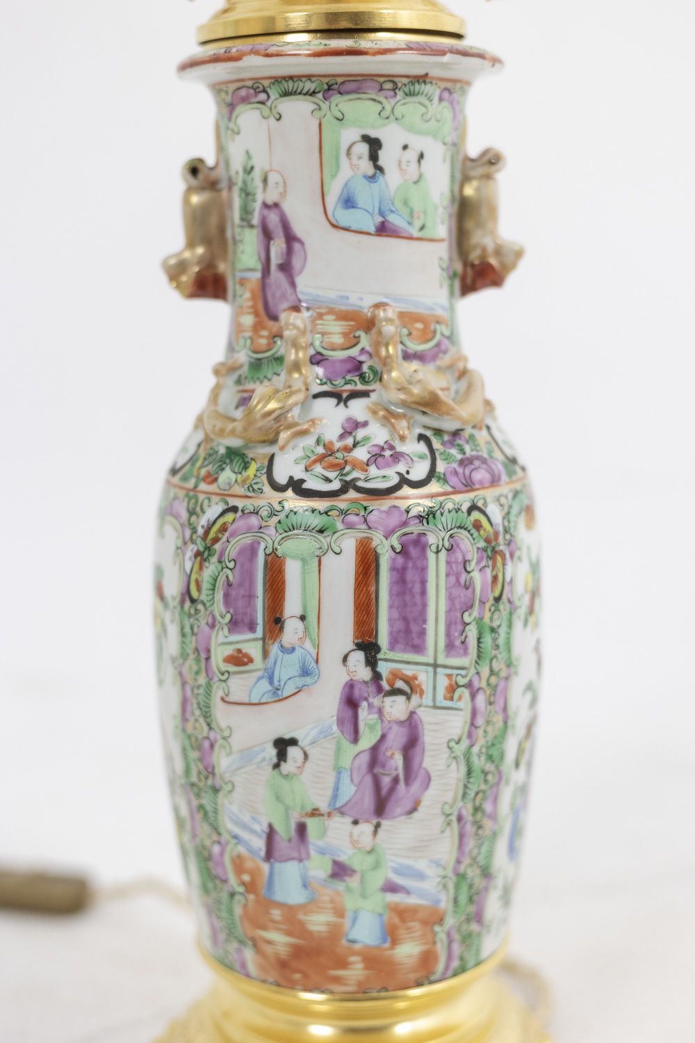 Pair Of Lamps In Porcelain Of Canton And Bronze, Circa 1880 photo for sale