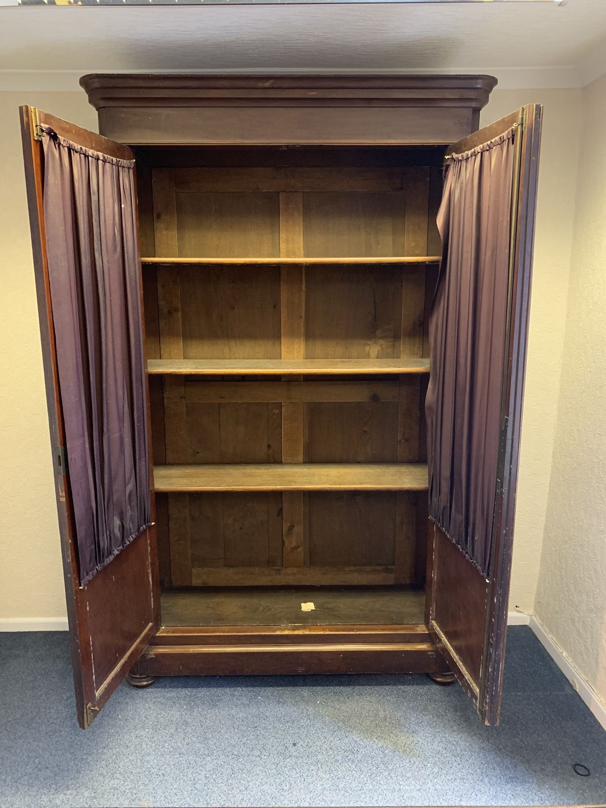 Victorian Oak And Mahogany Double Glass Door Bookcase photo furniture