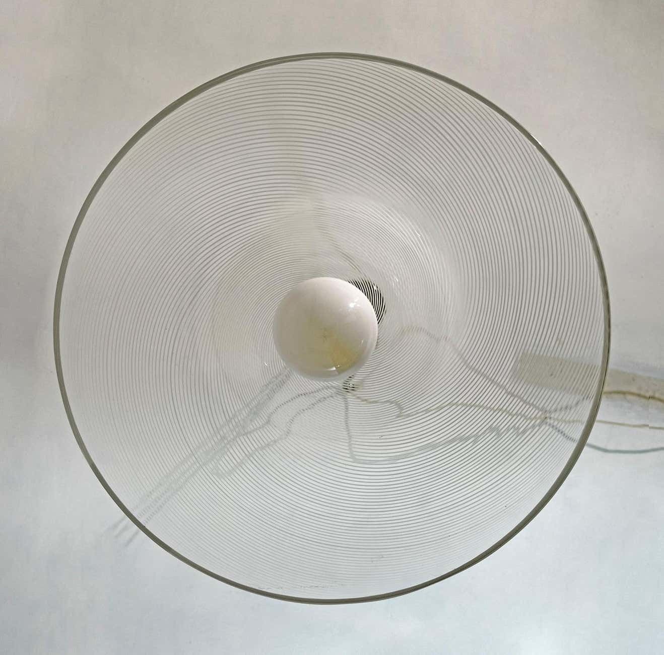photo furniture Mid Century Modern Italian Murano Spiral Glass Pendant Lamp, 1970s