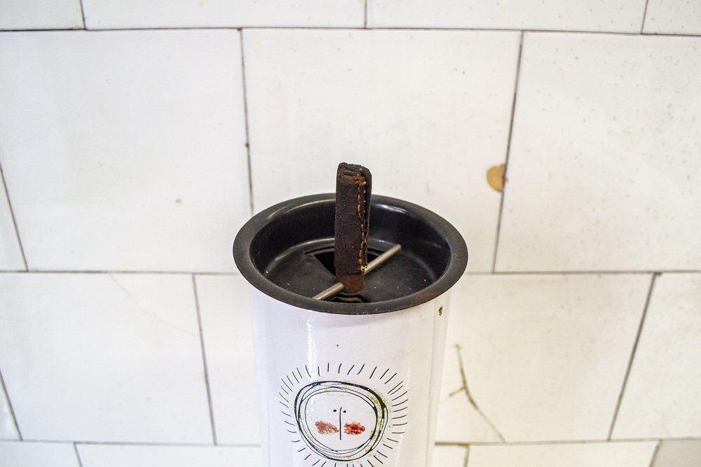 Ashtray In Enamelled Iron And Brass, Italy, 1950s photo for sale