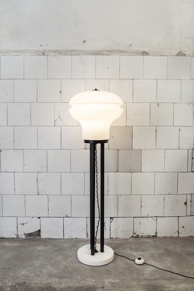 Italiaanse Vloerlamp Van Glas, Ijzer En Marmer, Jaren 1970 photo furniture