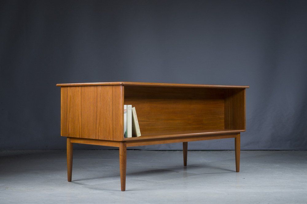 Mid Century Danish Modern Teak Desk By Svend Madsen For Falster, 1970s photo for sale