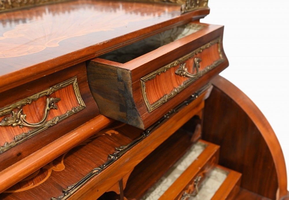 French Roll Top Desk Louis XVI Inlay Bureau photo buy