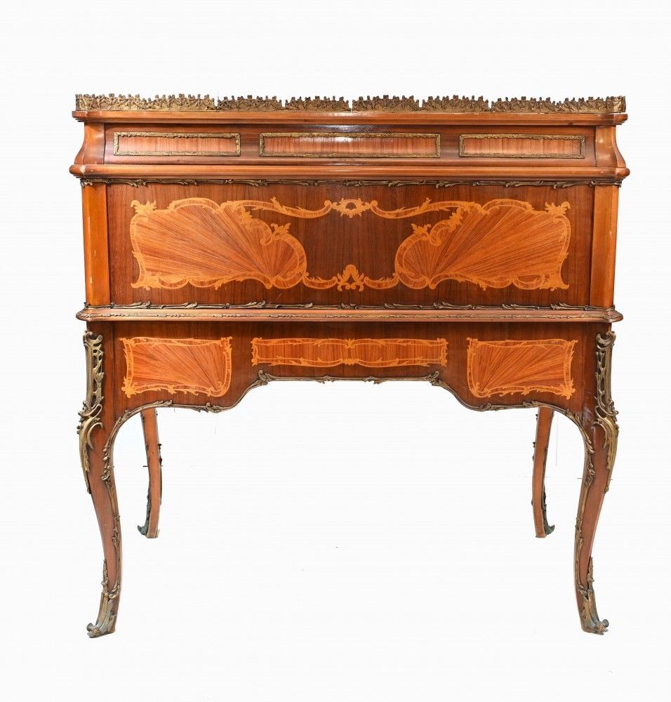 photo vinterior French Roll Top Desk Louis XVI Inlay Bureau