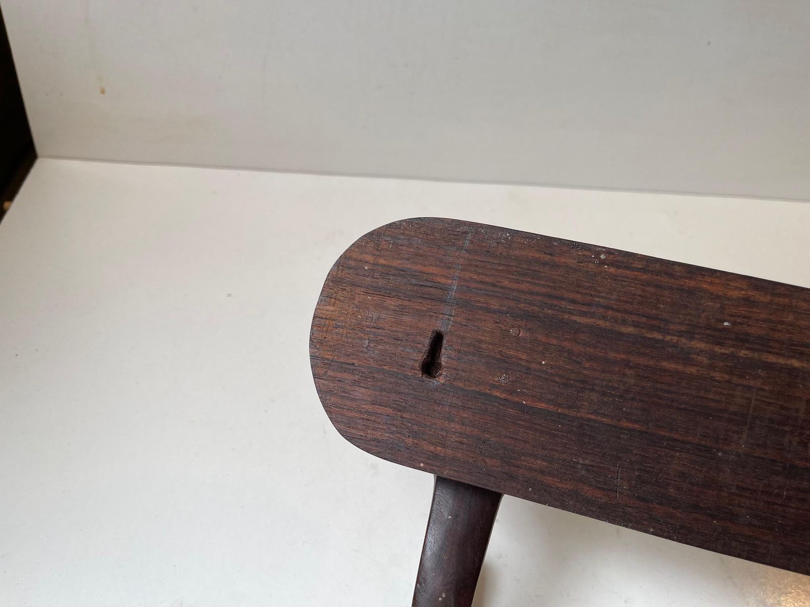 611.0 Hand Carved Elephant Coat Or Towel Rack In Dark Wood, 1930s photo