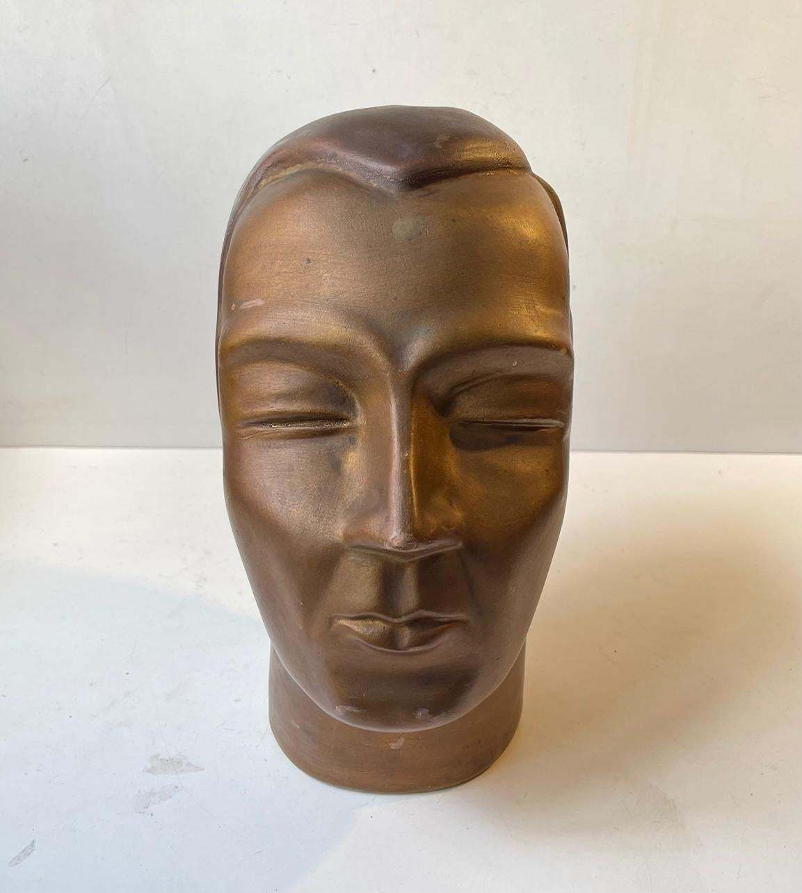 French Male Mannequin Head, Hat Stand, 1930s photo for sale