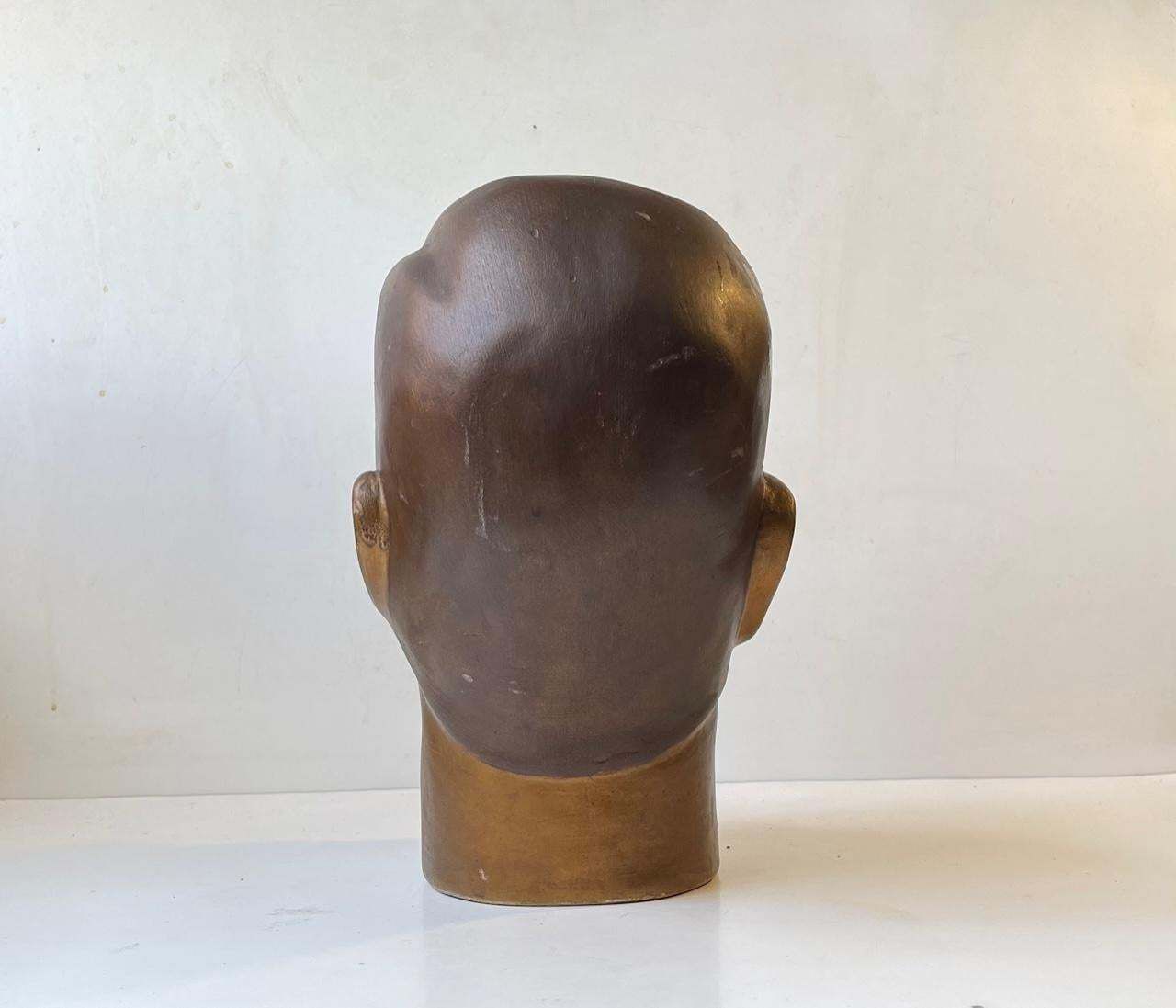 French Male Mannequin Head, Hat Stand, 1930s photo vintage