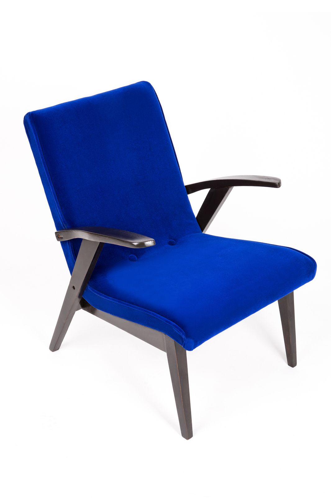 Vintage Ultramarine Blue Armchair, Mieczyslaw Puchala, 1960s