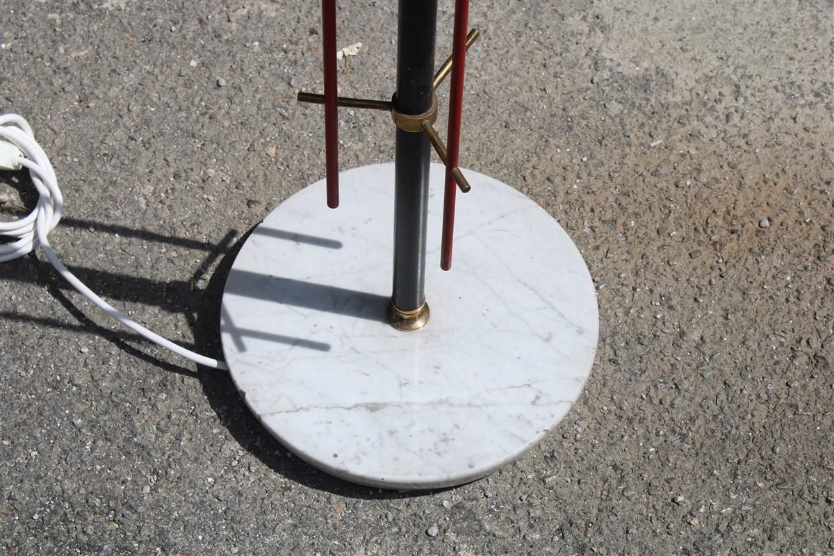 Mid Century Italian Floor Lamp Brass Glass And Plexiglass Red Parts 1950s Stilux photo for sale