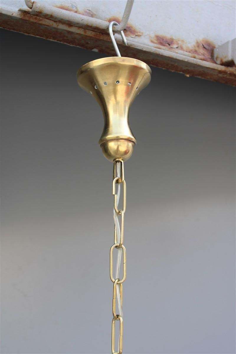 Round Lantern Brass Gold And Murano Glass Venini Design, 1950s photo Lighting