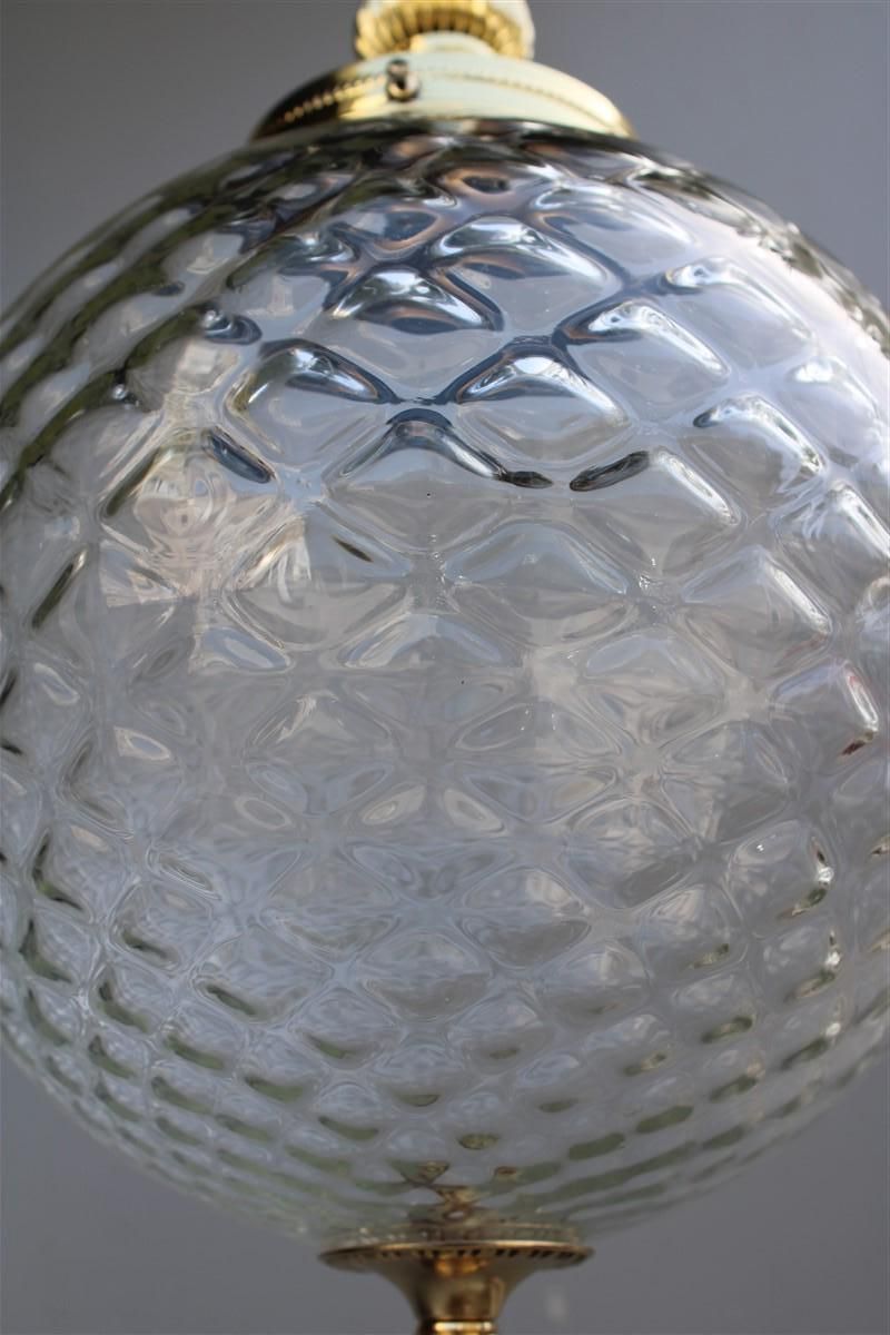 Round Lantern Brass Gold And Murano Glass Venini Design, 1950s photo vinterior