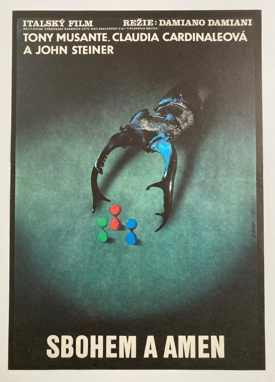 Original Film Poster, Goodbye And Amen, Zdeněk Vlach, 1981, Genuine Czech Vintage Print