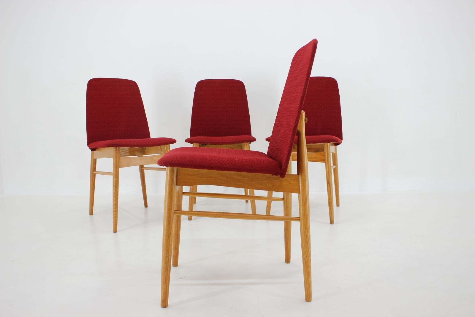 1960s Set Of Four Elm Dining Chairs,Czechoslovakia photo vinterior