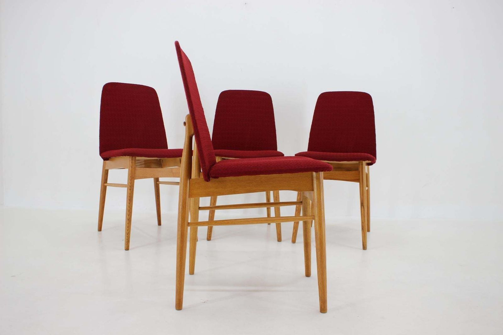 photo for sale 1960s Set Of Four Elm Dining Chairs,Czechoslovakia