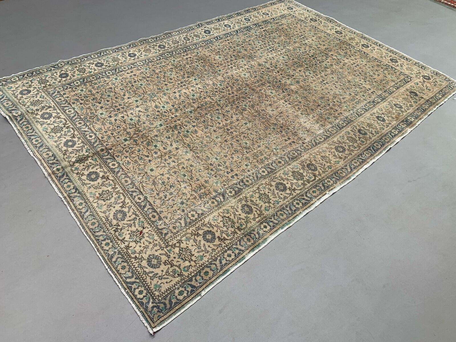Vintage Turkish Rug 289x193 Cm, Tribal Wool Carpet Large photo Textiles