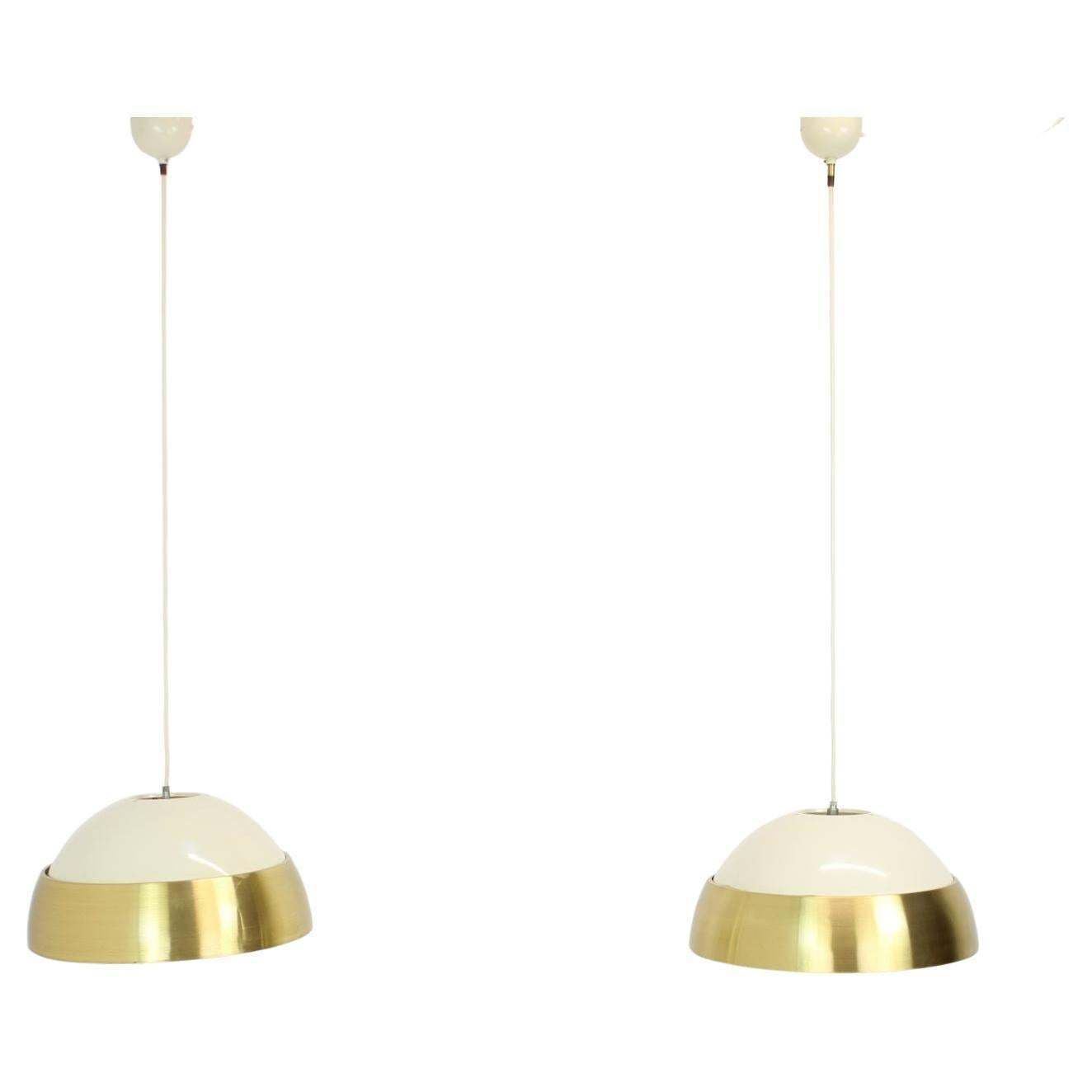 Set Van Twee Space Age Hanglampen Van Napako, Jaren 1970