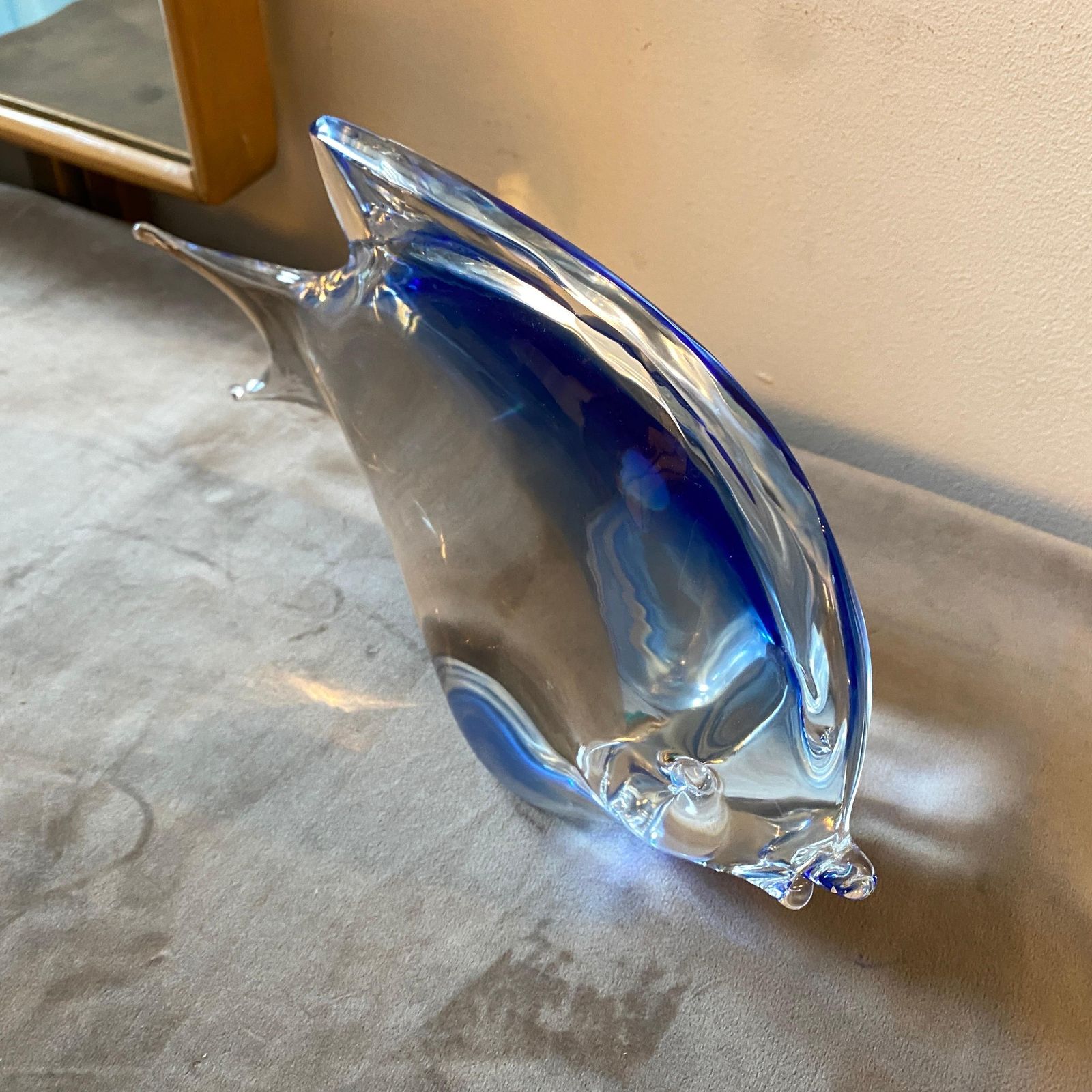 1970s Modernist Blue Murano Glass Tropical Fish In The Manner Of Seguso photo vinterior