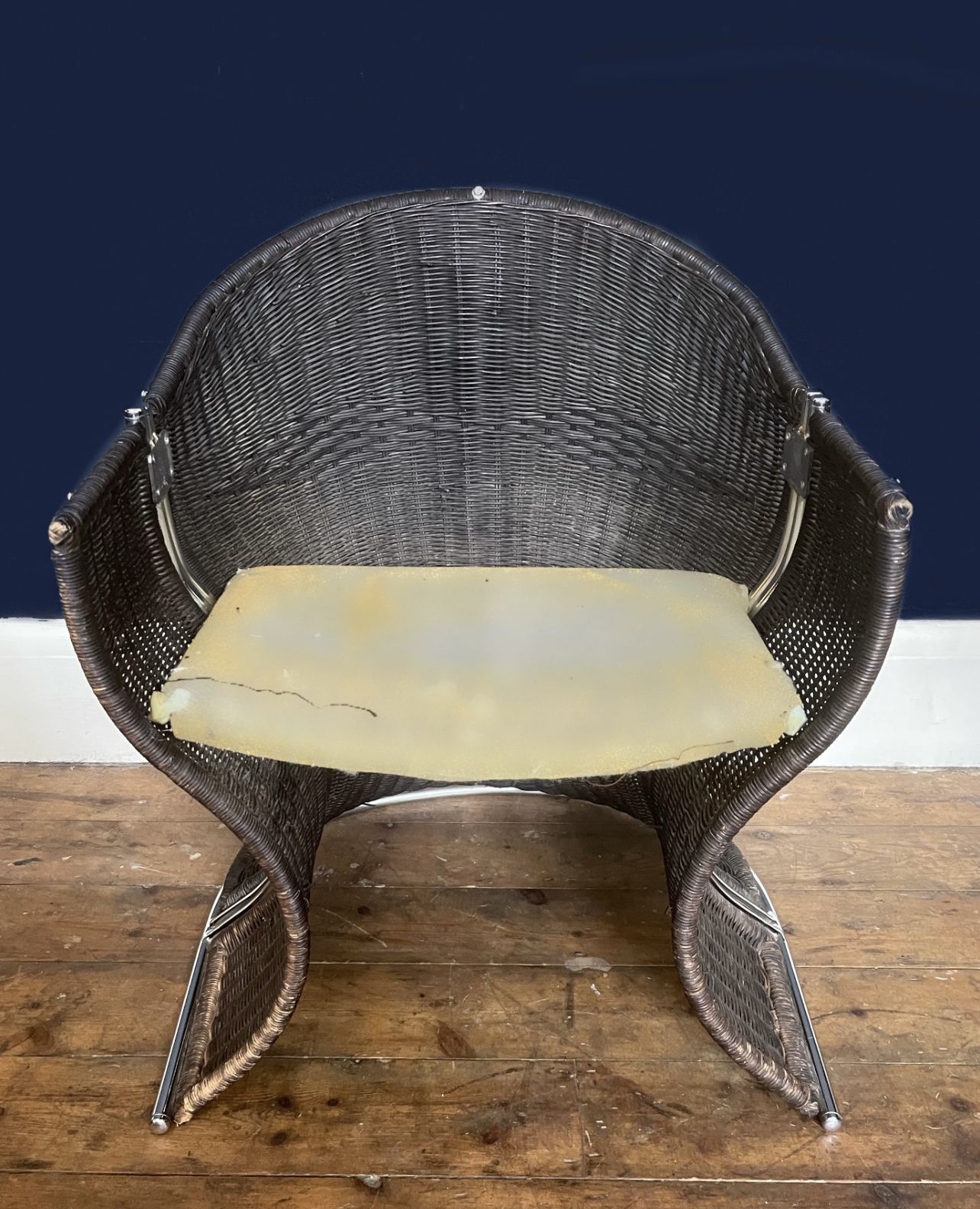 Rare Material Wicker Venus Armchairs By Pieff photo vintage