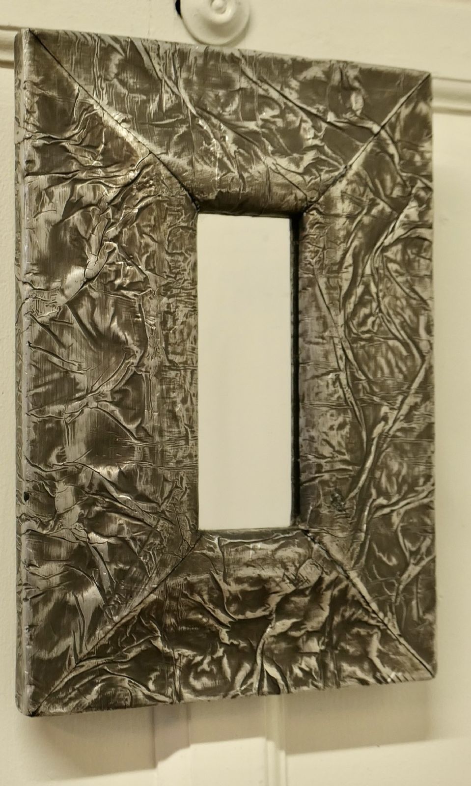 Art Nouveau Style Wall Mirror, Made In Hand Beaten Metal photo for sale