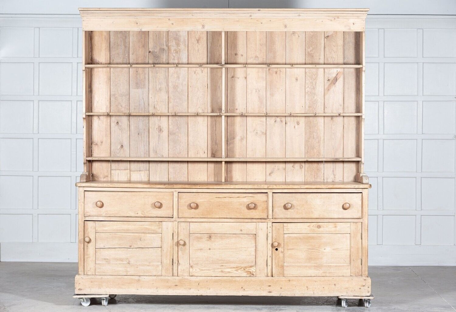 Monumental 19thc English Pine Farmhouse Dresser