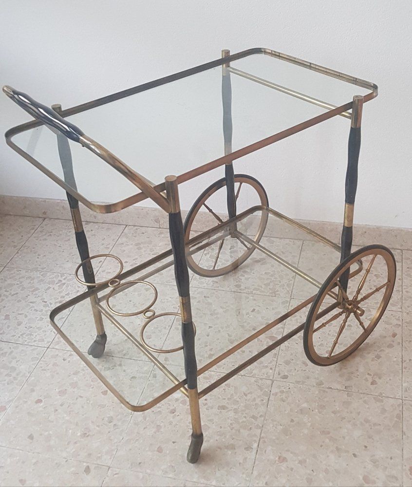 Mid Century Italian Bar Cart By Cesare Lacca, 1950s photo 795.0