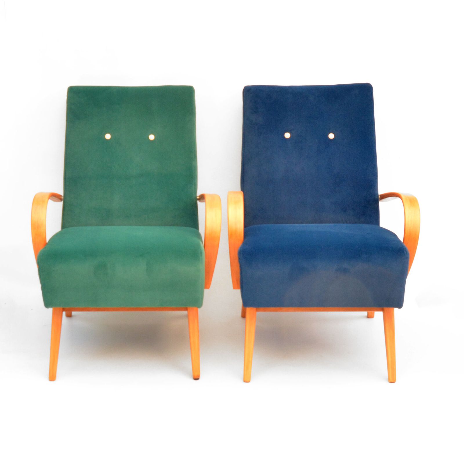 Pair Of Armchairs, Designed By J. Smídek Ton, Czechoslovakia, 1960s