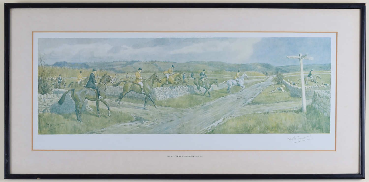 F A Stewart The Heythrop Hunt At Stow On The Wold Hunting Print photo 475.0