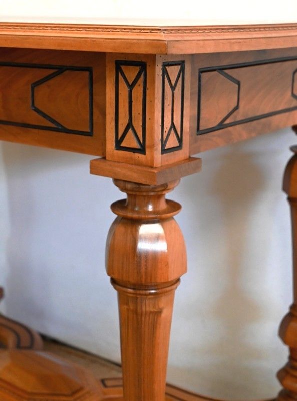 Furniture Table In Solid Walnut, Louis XIV Style   Late 19th Century photo