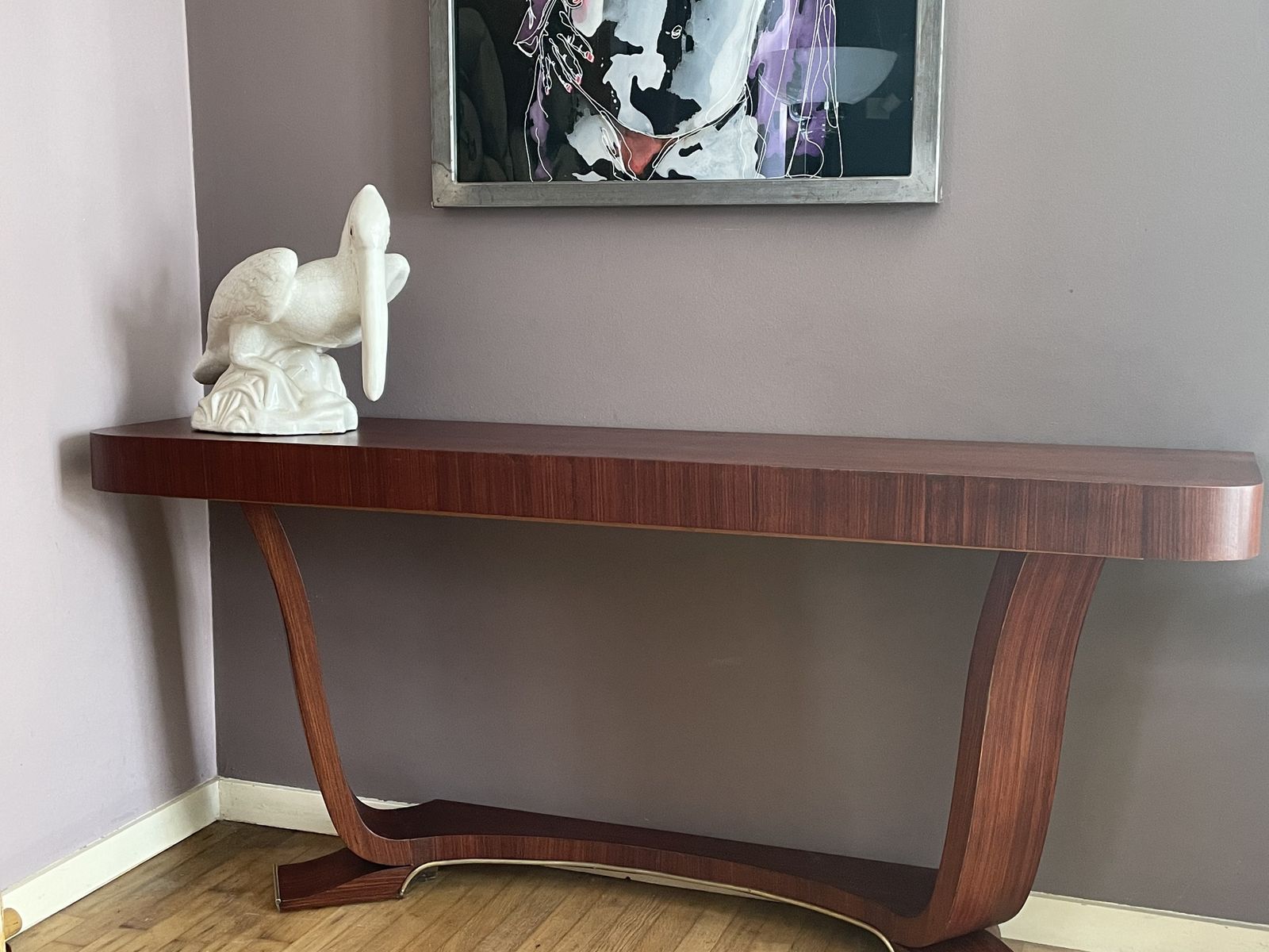 Art Deco Console In Rosewood Veneer And Brass photo vinterior