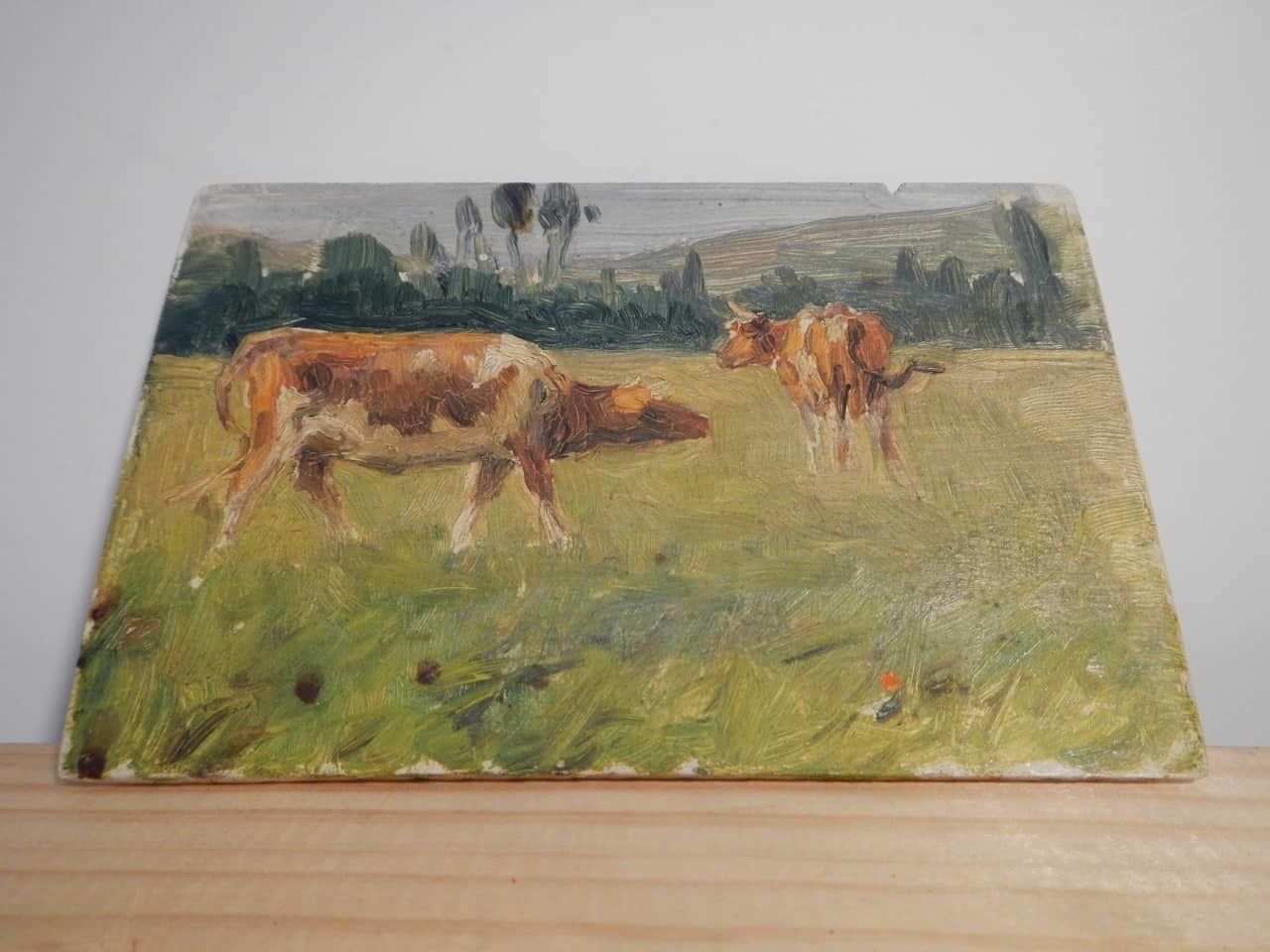 Oil Painting By Des Champs "Trees And Cow" photo 416.0