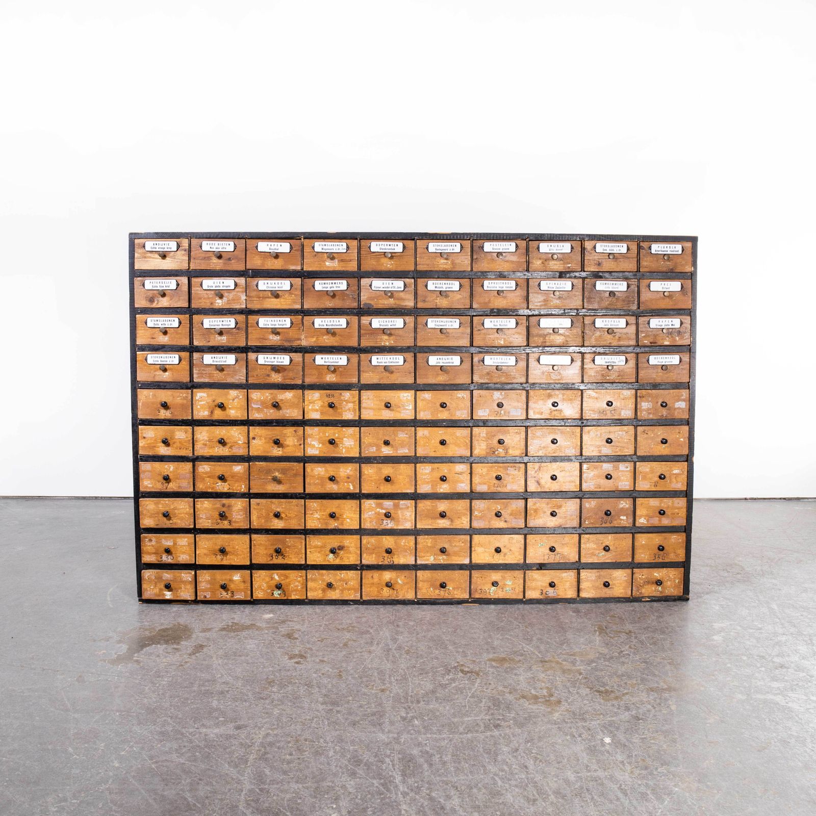 1950’s Very Large Dutch Seed Cabinet – One Hundred Drawers (1672) photo Furniture