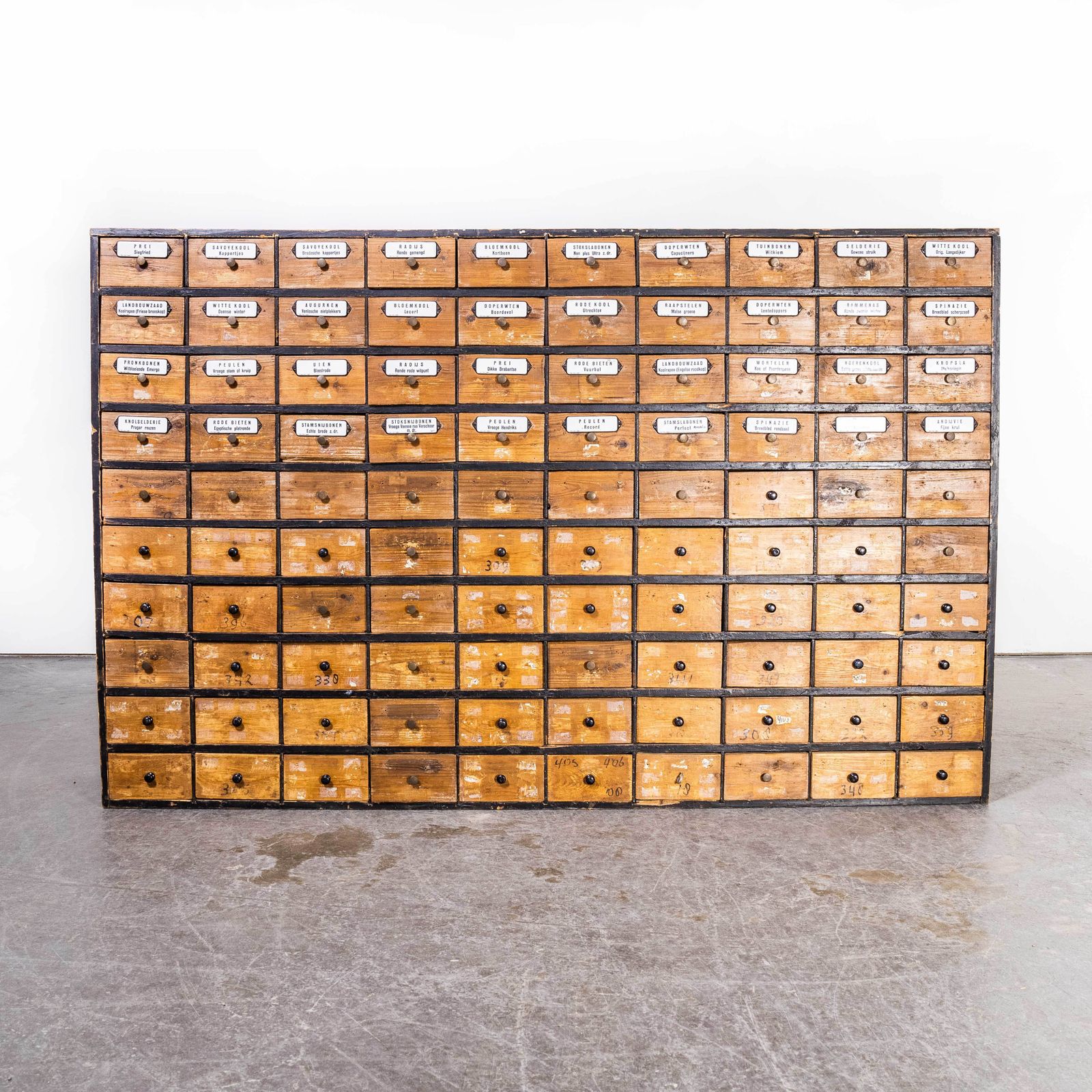 1950’s Very Large Dutch Seed Bank Of Drawers – One Hundred Drawers (1673) photo for sale