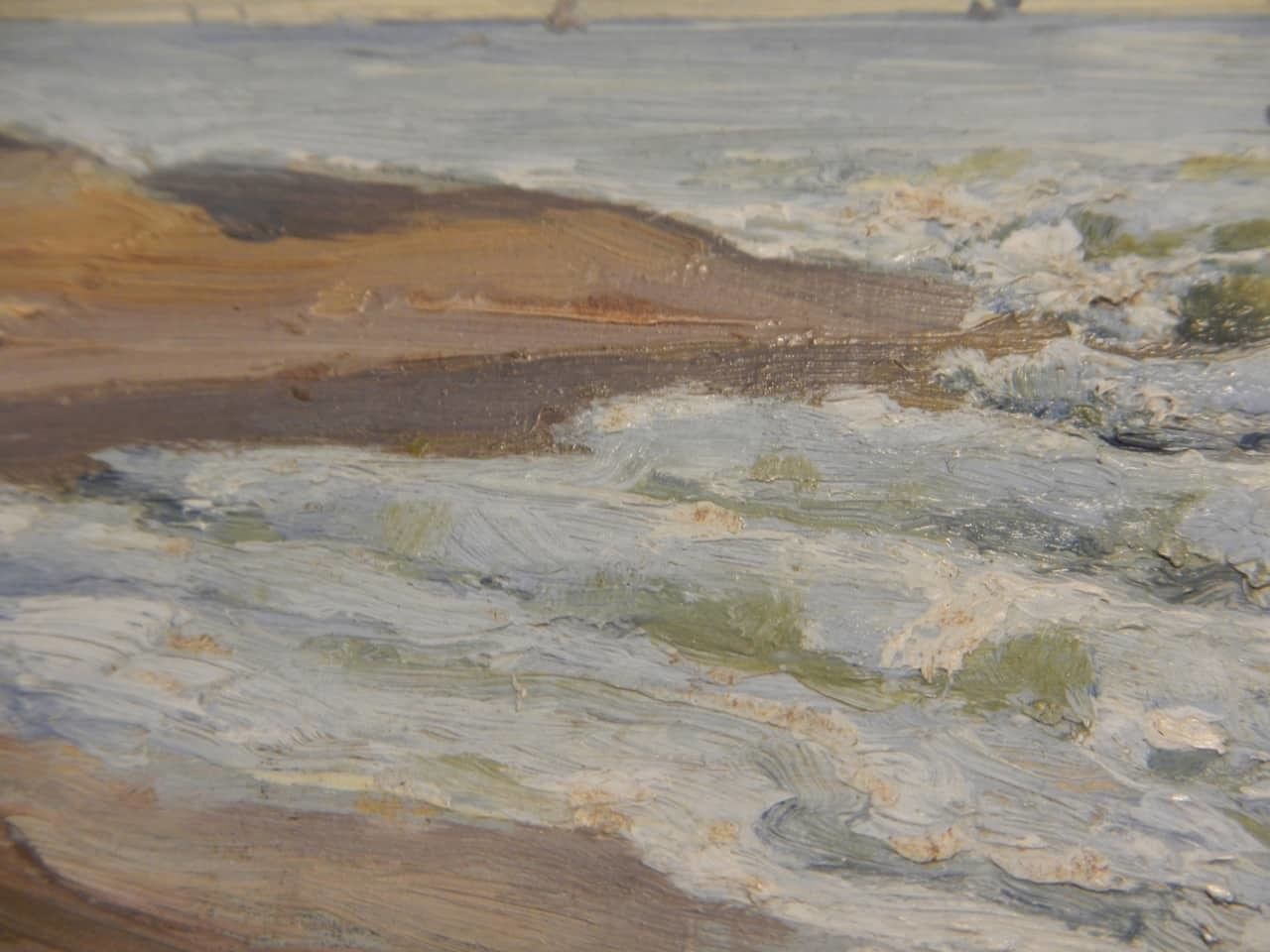 Oil Painting By Des Champs "Ocean" photo vintage
