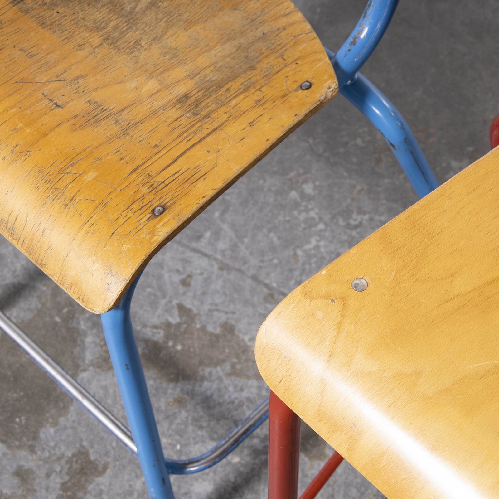 1950’s Mullca High Laboratory Stacking Dining Chairs – Set Of Three photo vintage