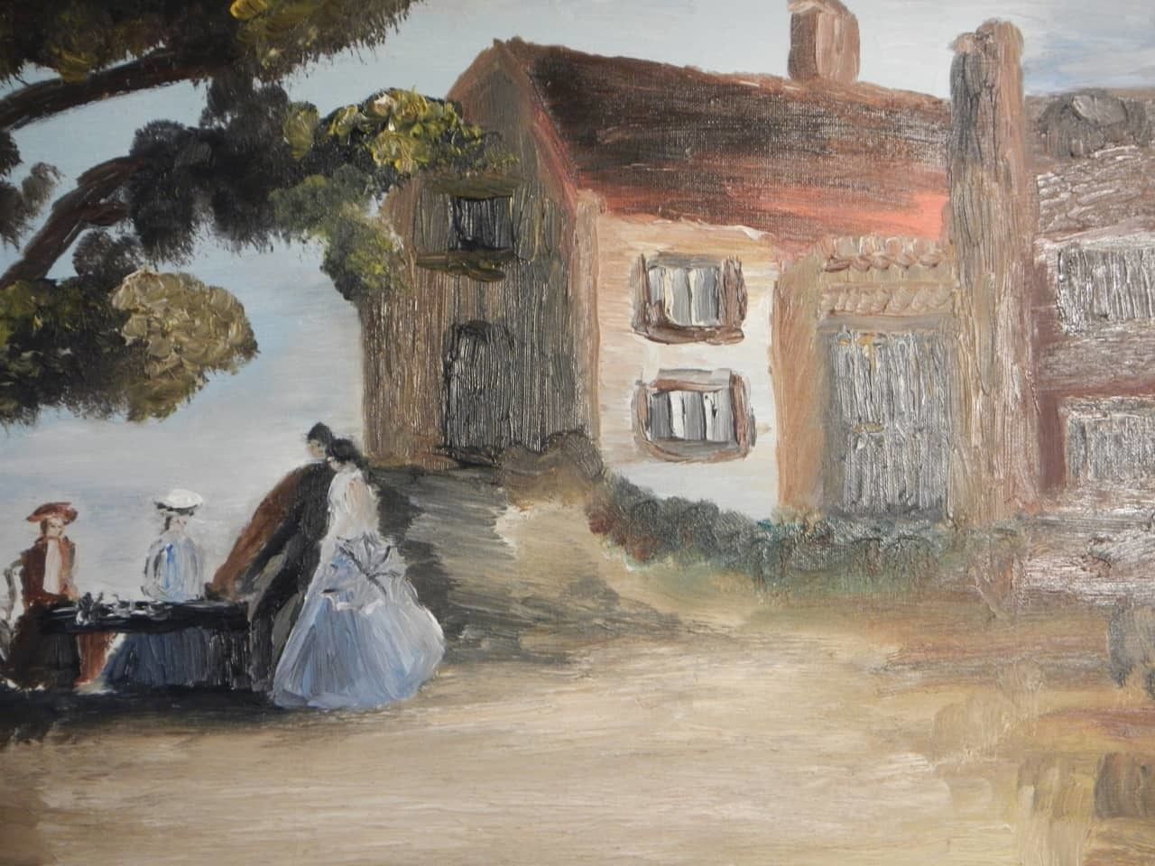 Poil Painting With Ladies By Parolin photo for sale