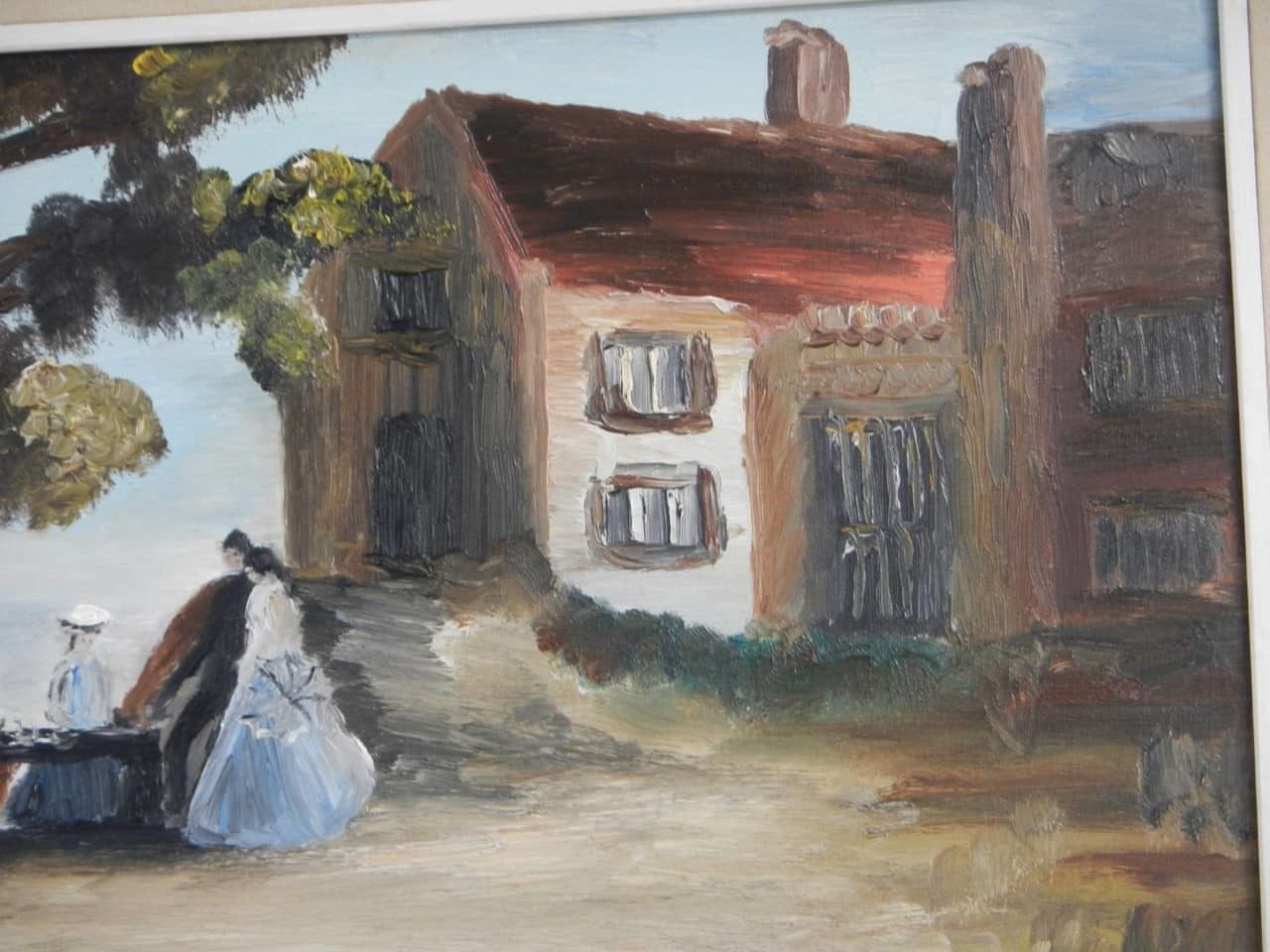 Poil Painting With Ladies By Parolin photo vintage